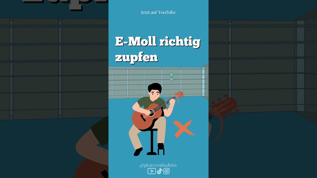 E-Moll zupfen &ndash; perfekt f&uuml;r deinen Einstieg ins Fingerpicking! #em #zupfenlernen #gitarrentutorial