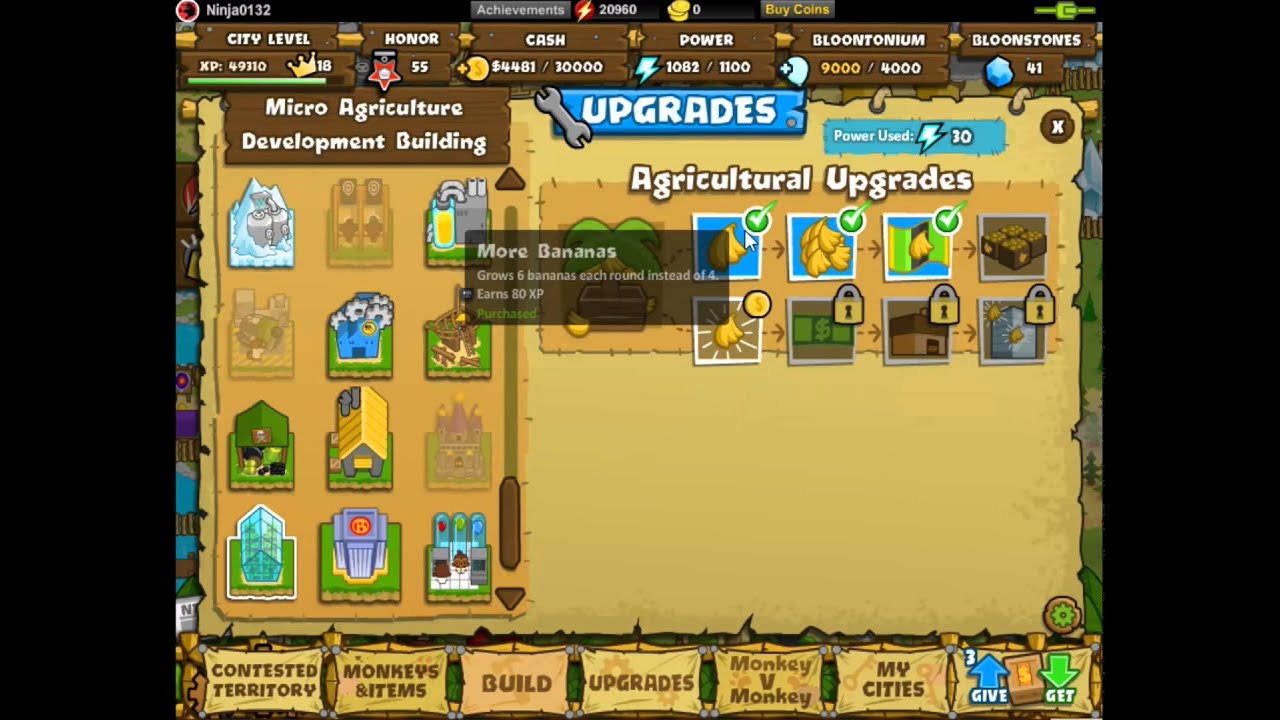 Bloons Monkey City - How To Get Banana Farms Walkthrough