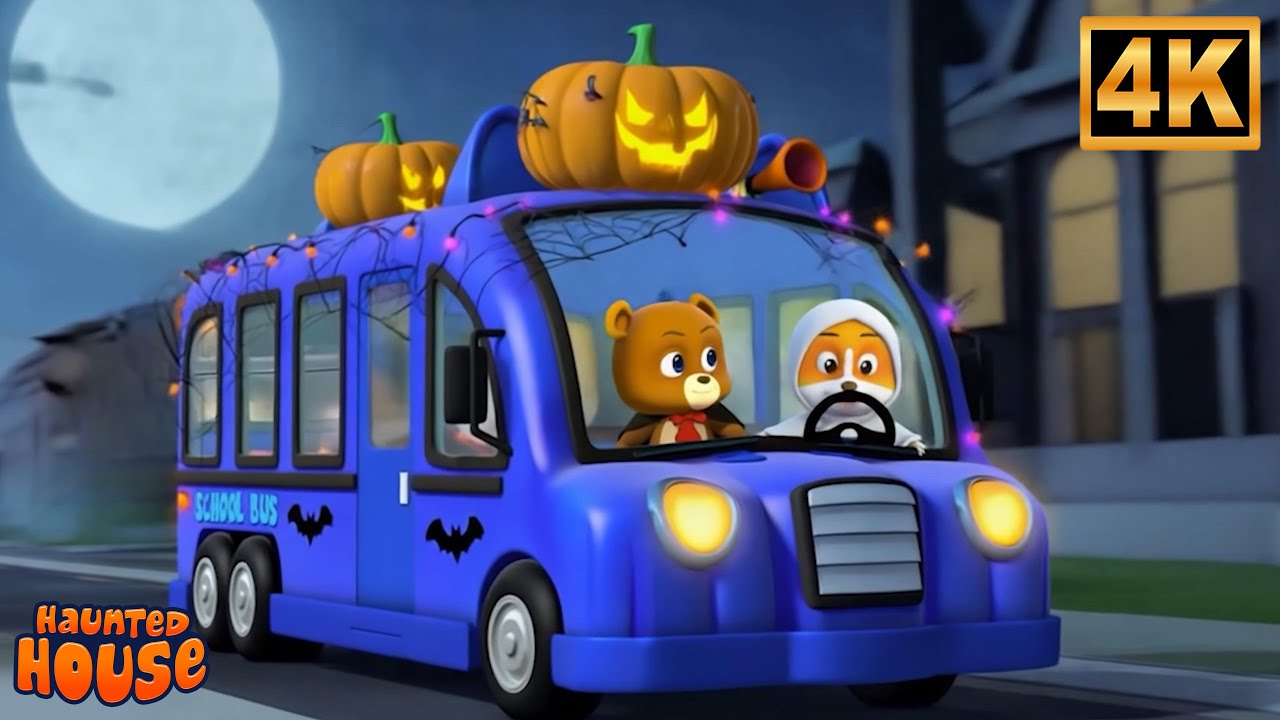 Wheels On The Bus Halloween Spooky Nursery Rhyme & Kids Song