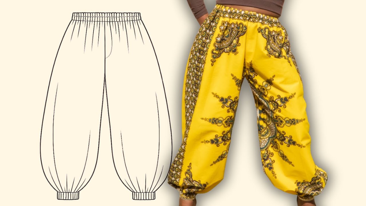 Sew Balloon Trousers from Scratch | Beginner DIY Pants Tutorial (No Pattern)