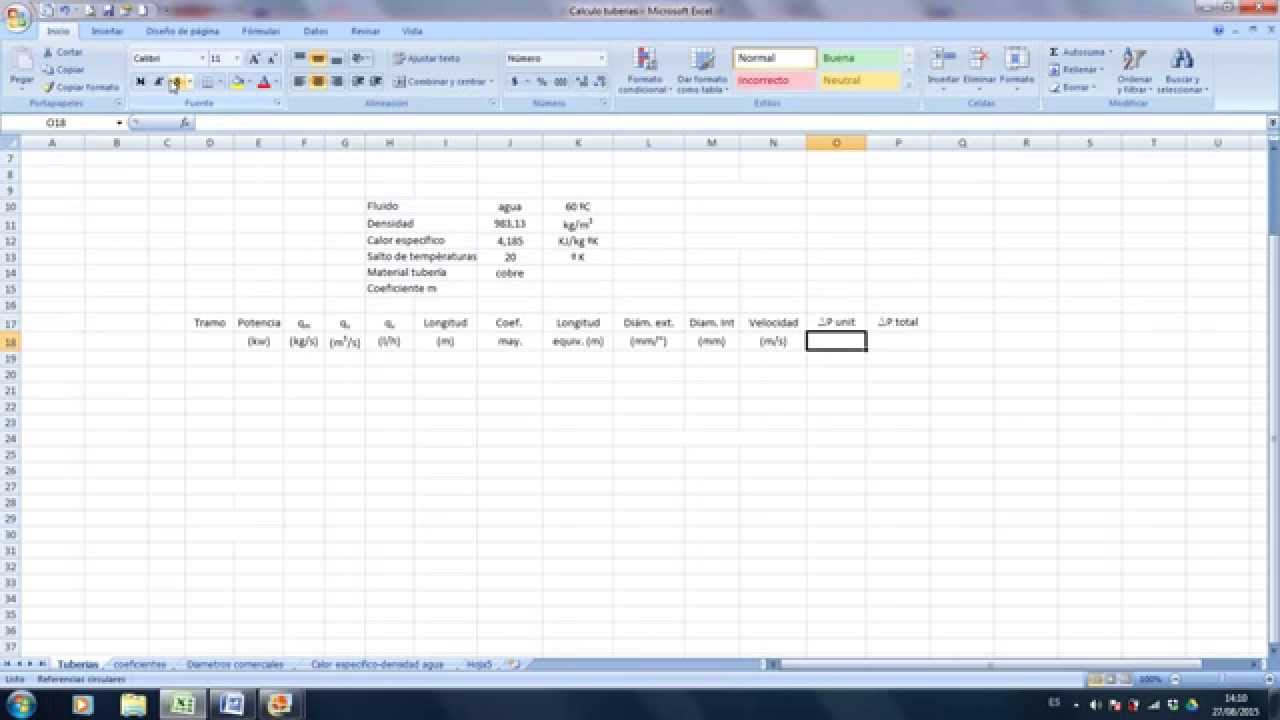 Calculo tuberias climatizacion y calefaccion