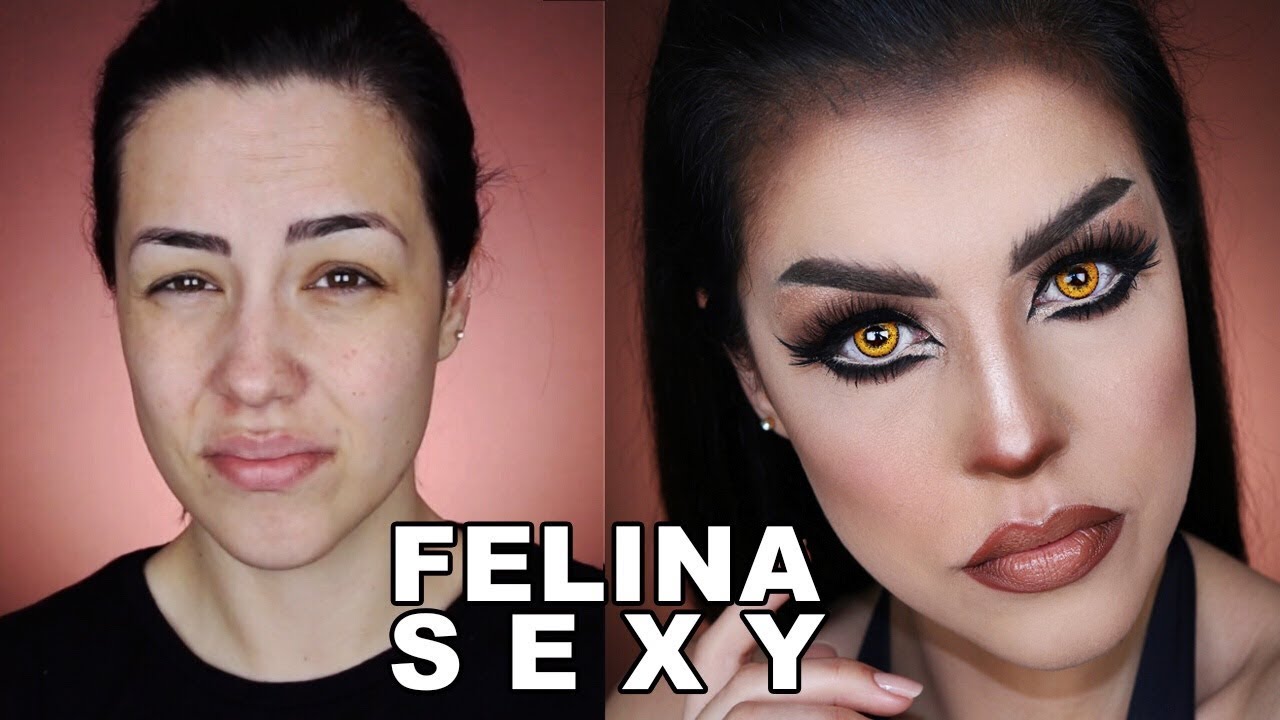 TRANSFORME-SE COMIGO PARA O HALLOWEEN | MULHER FELINA SEXY | MAKE + CABELO