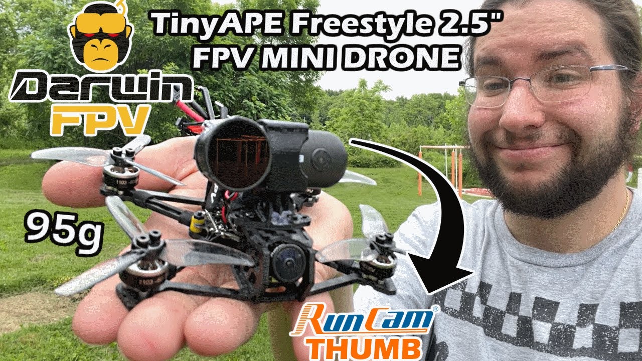 Under 100g! // DarwinFPV TinyAPE Freestye 2.5" Quad & RunCam Thumb // BF4.3+ERLS+BlueJay