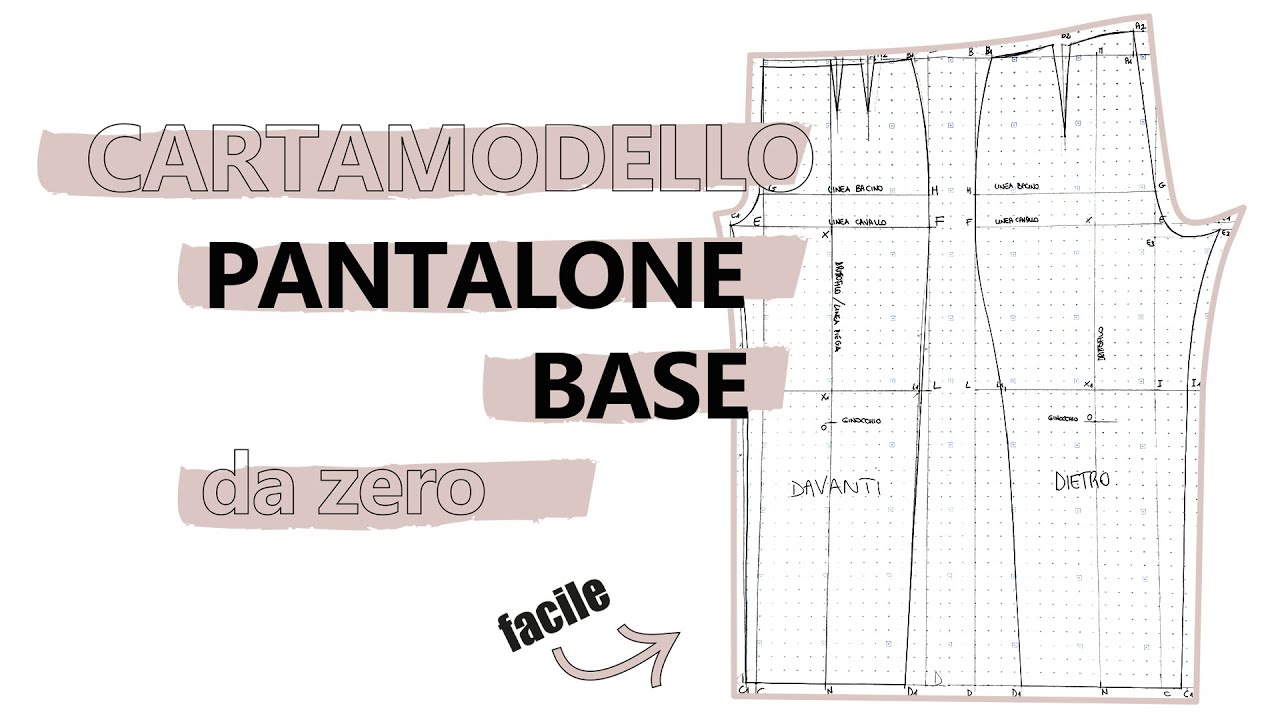 Tutorial CARTAMODELLO PANTALONE BASE SU MISURA da zero | SARA ARMELLIN