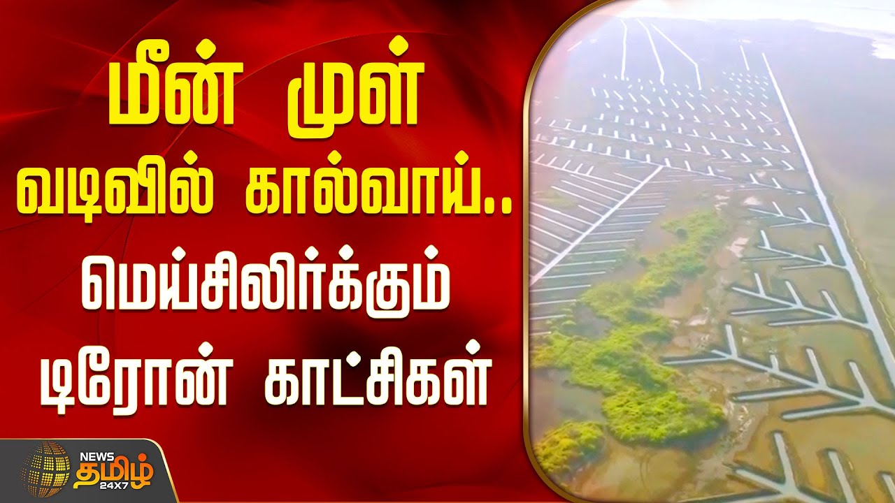 மீன் முள் வடிவில் கால்வாய்.. மெய்சிலிர்க்கும் டிரோன் காட்சிகள் | Muthupettai | Thiruvarur