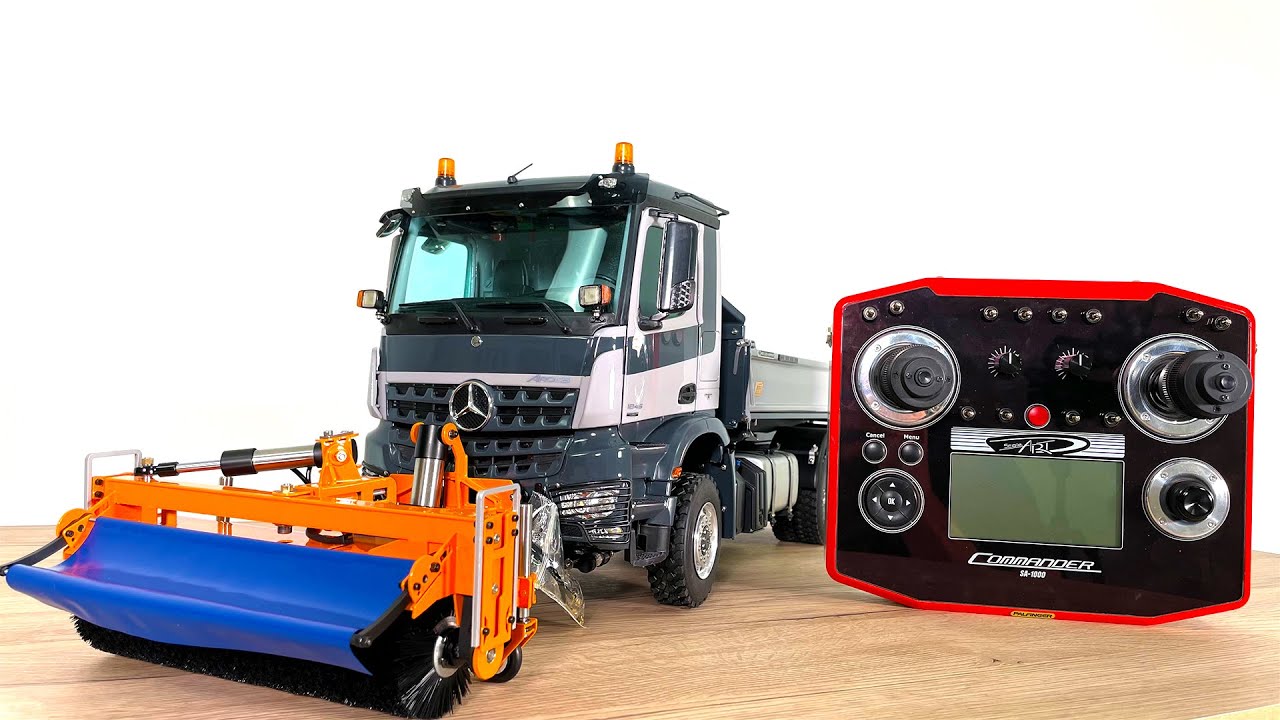 ScaleART 2 AXLE THREE WAY TIPPER TRUCK WITH SWEEPER GETS UNBOXED// RC TRUCK IN FULL FUNCTIONALITY