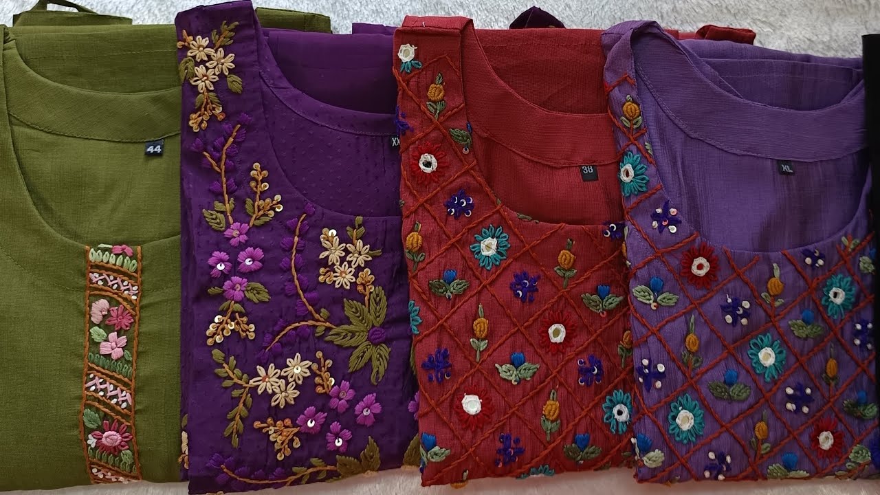 Hand Embroidery Kurtis...Beautiful kurti sets.. 8547442213