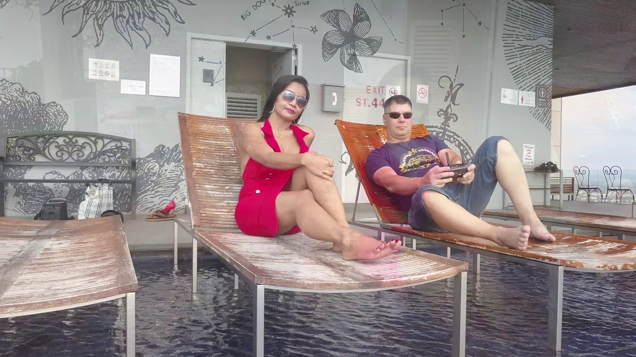 With Sasa on rooftop pool at Centric Sea Pattaya
