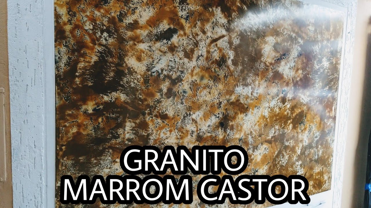 EFEITO MARMORATO GRANITO MARROM CASTOR MODELO REALISTA: passo a passo completo #granito #efeito
