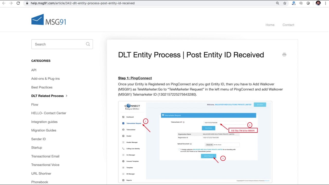 Entity Registration process on DLT platform | By MSG91