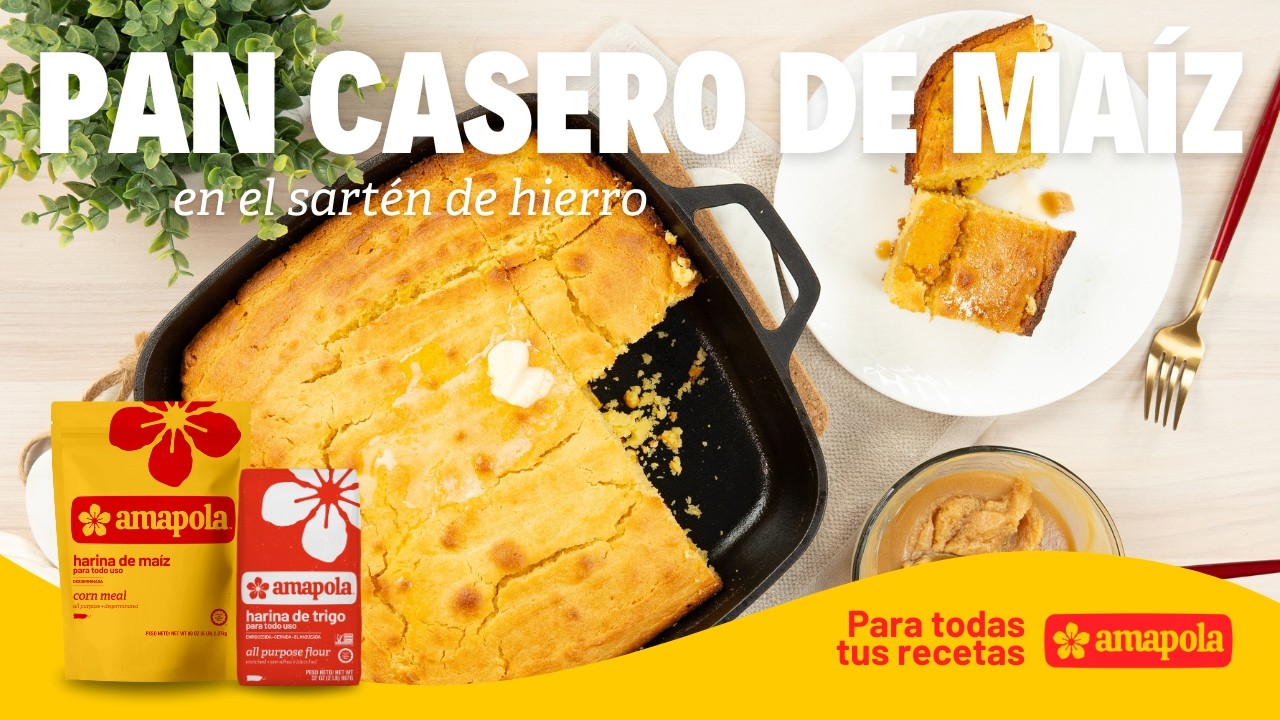 Pan Casero de Maíz en el sartén de hierro