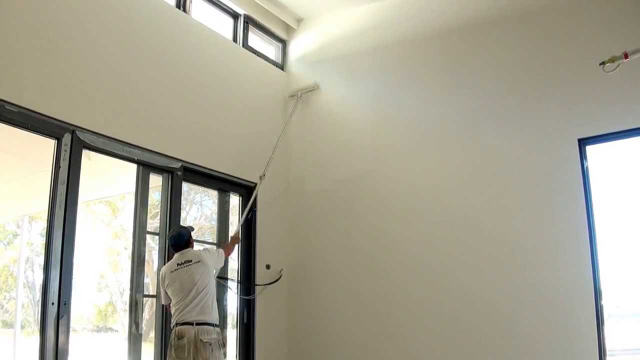 How To Roll High or Tall Wall Areas The technique used to paint high walls