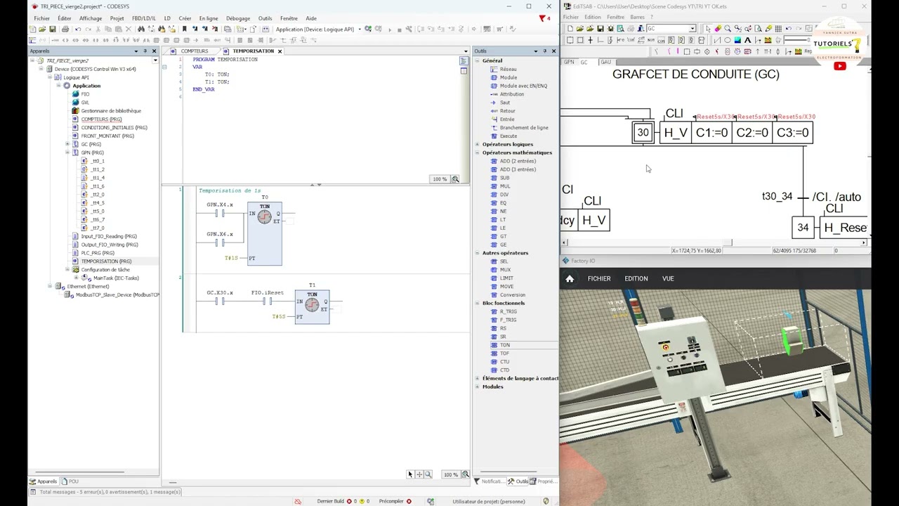 005 Programmation de compteurs et temporisation sur Codesys (Tutoriel : grafcet sur Codesys)