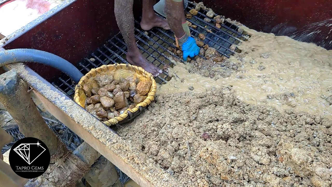 Gem mining process in Sri Lanka