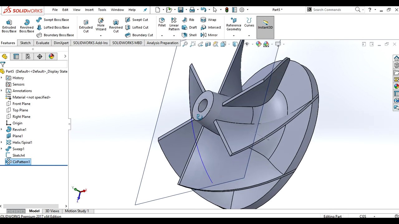 Impeller Blade-DS Solidworks