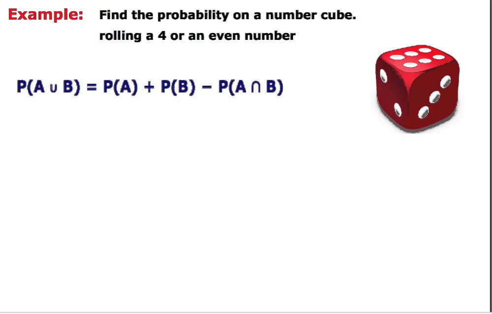 Probability of Inclusive Events and Examples