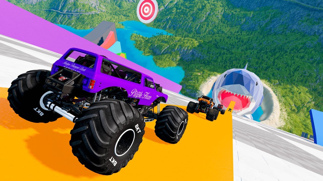 Epic Monster Truck Jumps & Crashes at High Speed | BeamNG Drive #020