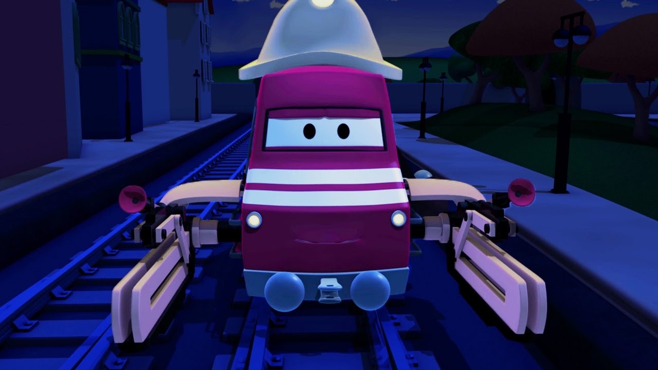 Troy The Train is The Power Cut in Train Town -  Cars & Trucks construction cartoon (for children)