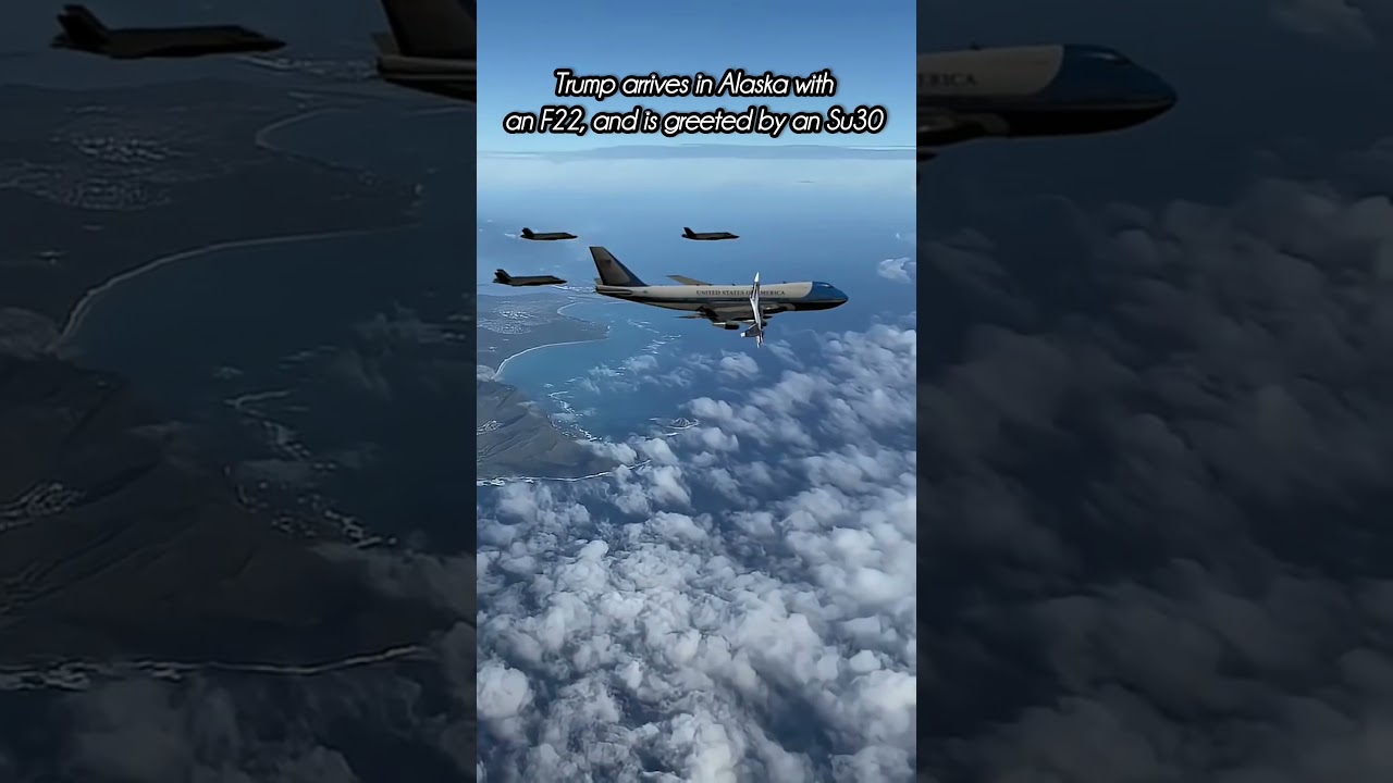 Trump arrives in Alaska with an F22, and is greete su30 