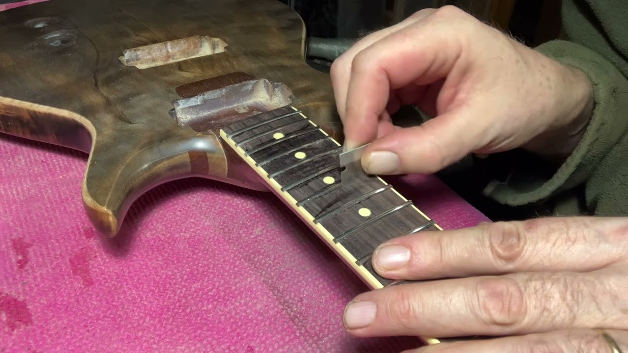 Fretwork. Cleaning up frets. 