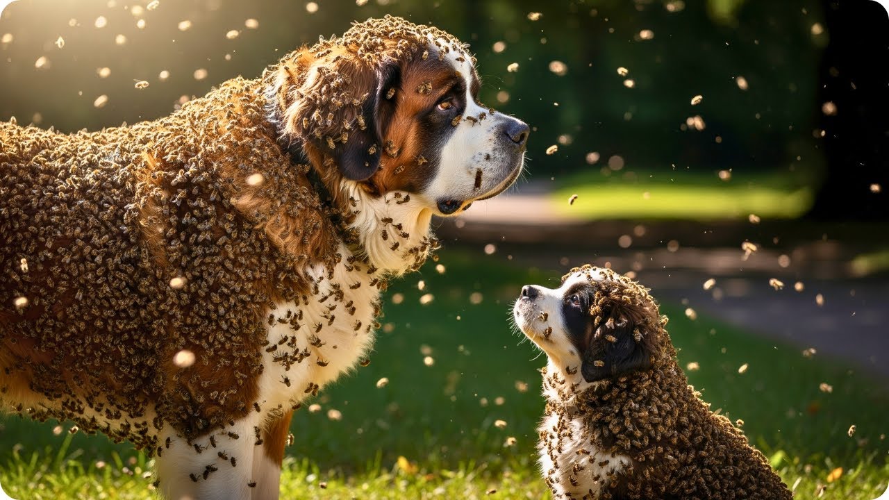 Emergency Rescue: Swarm Of Bees Attacks Dog In The Park!