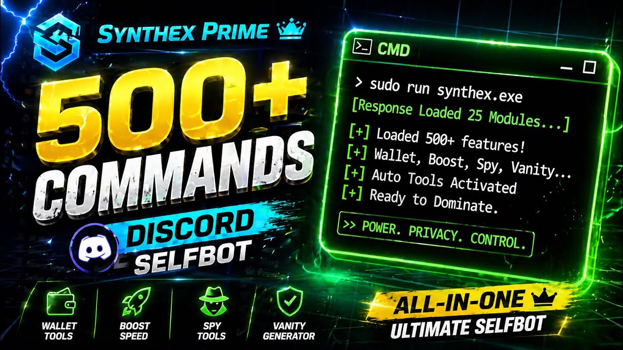 This Discord Selfbot Has 500+ Commands&hellip; (SyntheX Prime V5) | Open Source Code & Free !!!