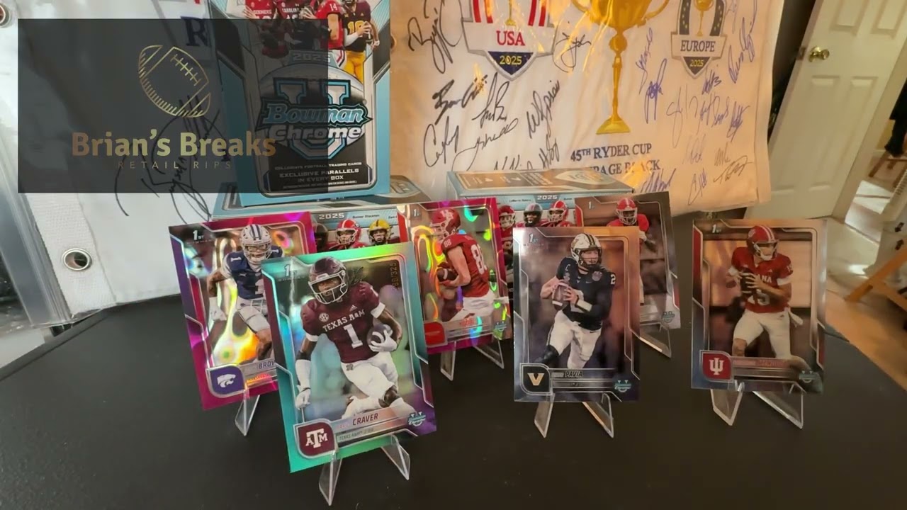 Третий раунд! Битва за коробку с @BriansBreaks555 2025 Bowman Chrome U Football #cards #ncaa #pac...