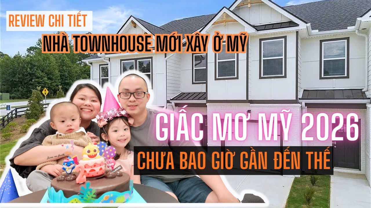 REVIEW Chi Tiết Townhouse 🏡 Mới Xây ở Mỹ – Khi Giấc Mơ Mỹ Trở Nên THẬT Hơn Bao Giờ Hết