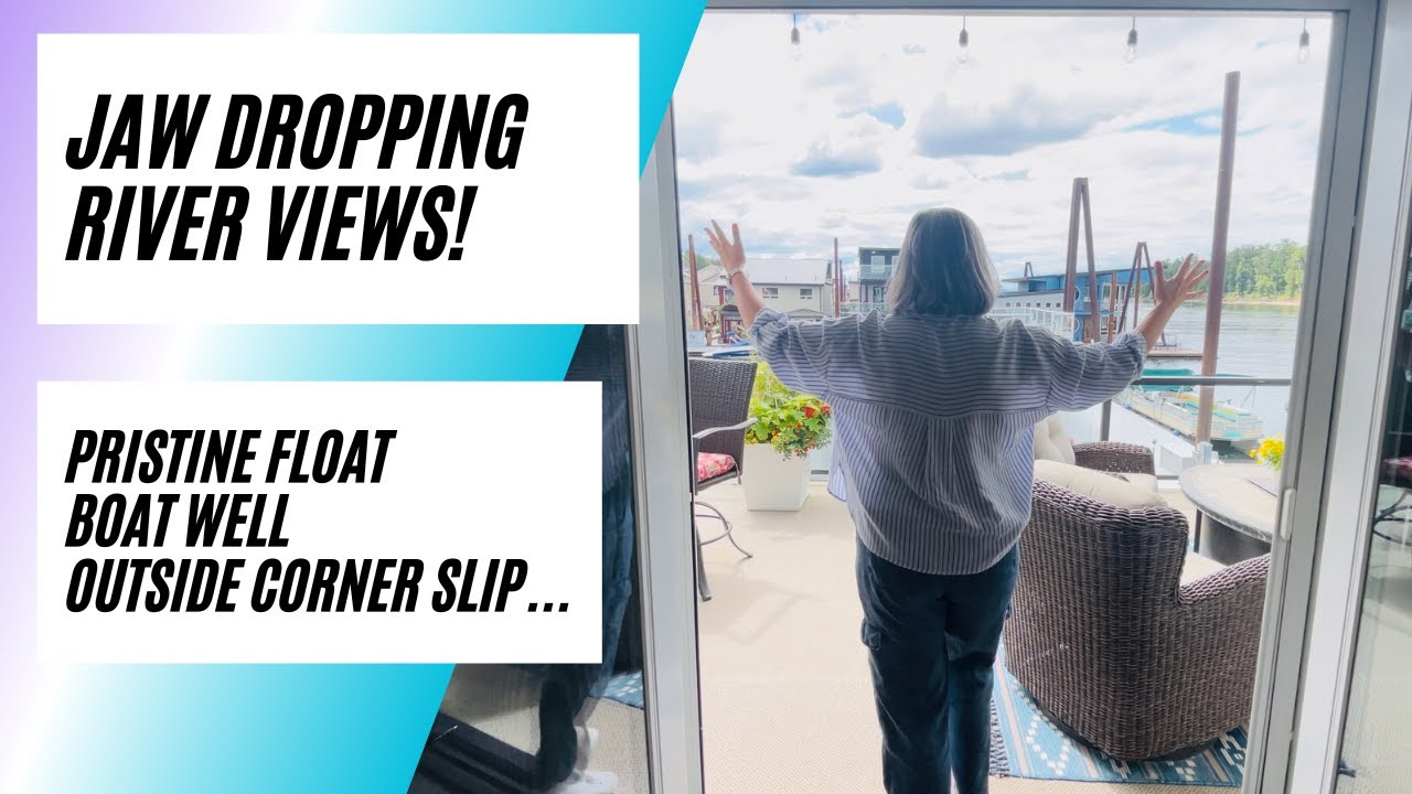 This floating home tour puts the sweep in sweeping river views. (House Tour-for sale)