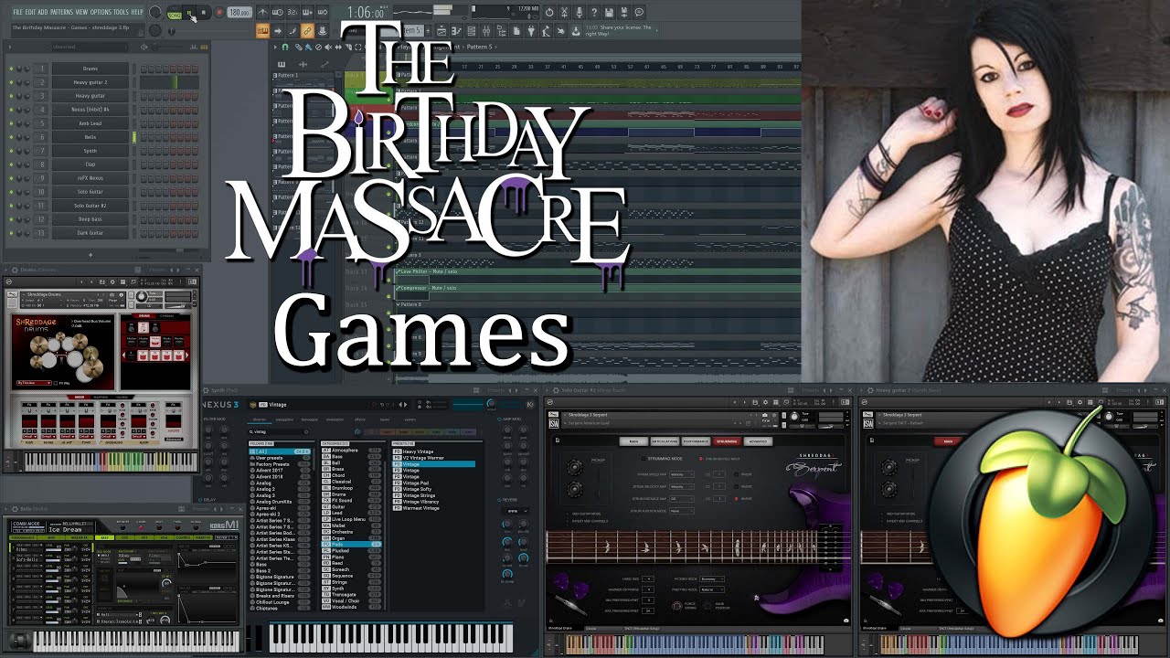 The Birthday Massacre - Games (FL STUDIO INSTRUMENTAL COVER / SHREDDAGE 3) FLP / MIDI