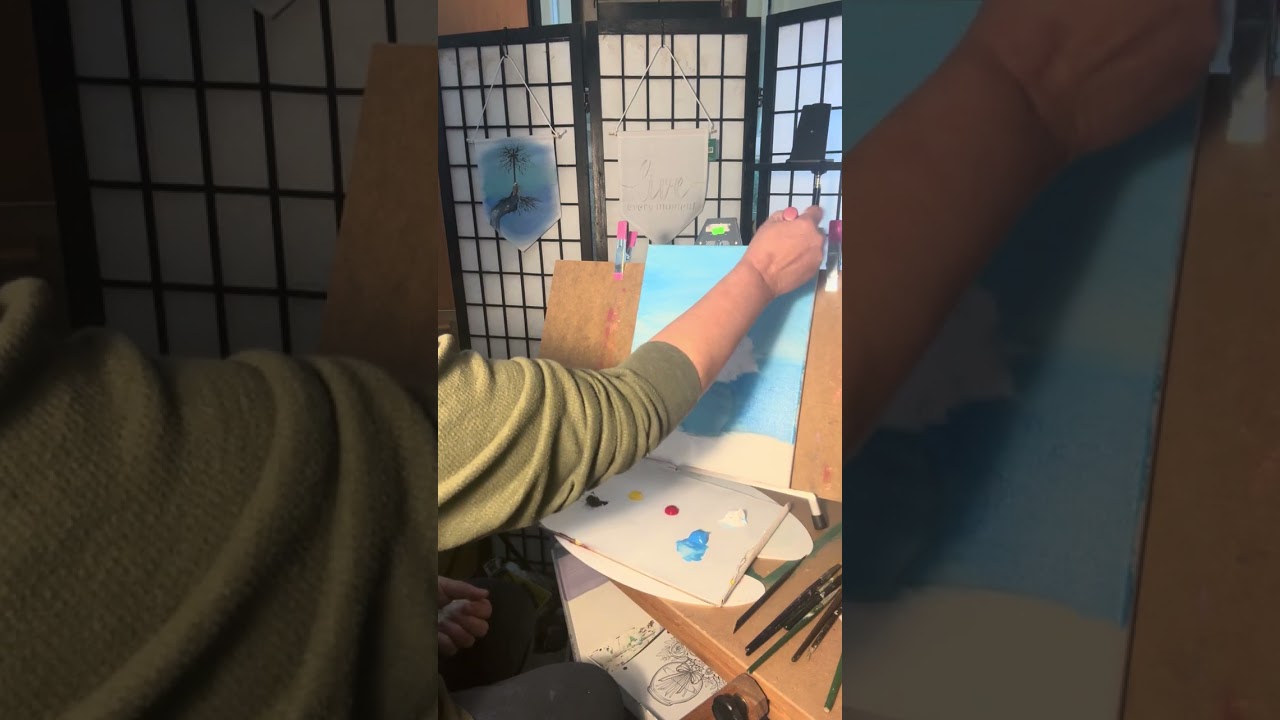 Beginners Flower Vase Acrylic Painting. 