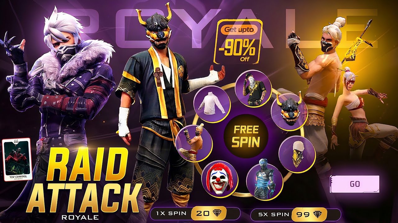 Raid Attack Event Free Fire🔥🥳 lHip Hop+Golden Shade Bundle Return l free fire new event|ff new event