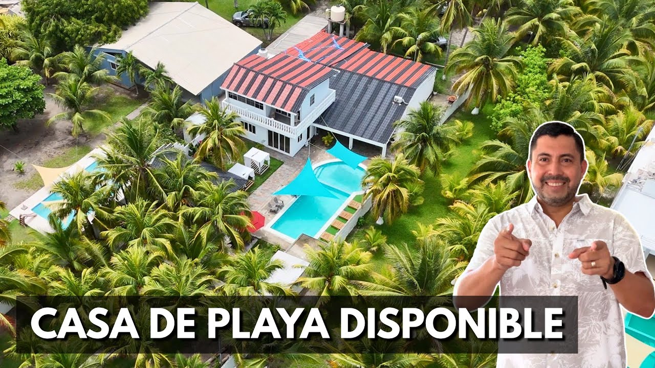 FRENTE AL MAR ESTA INCREIBLE CASA DE PLAYA EN EL SALVADOR $825,000