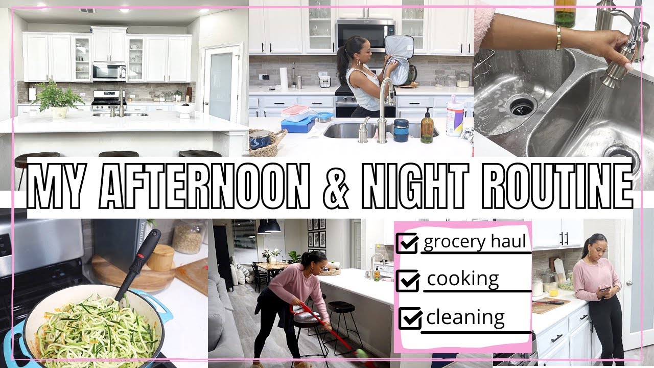 WEEK NIGHT CLEANING ROUTINE 2021 | GROCERY HAUL | COOK AND CLEAN WITH ME