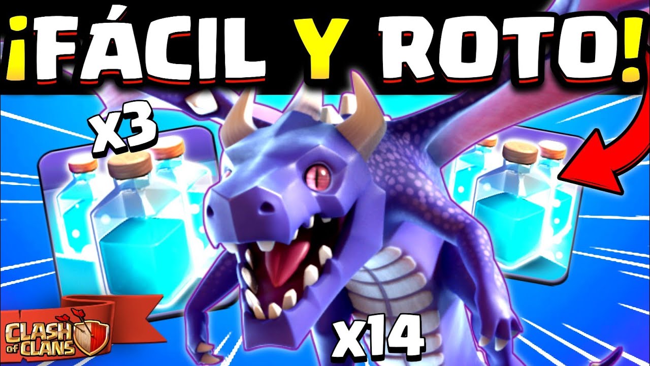 100% FÁCIL con DRAGONES y CLONACIONES | Mejores Ataques CLASH OF CLANS ejército Th17 Th16 Th15...