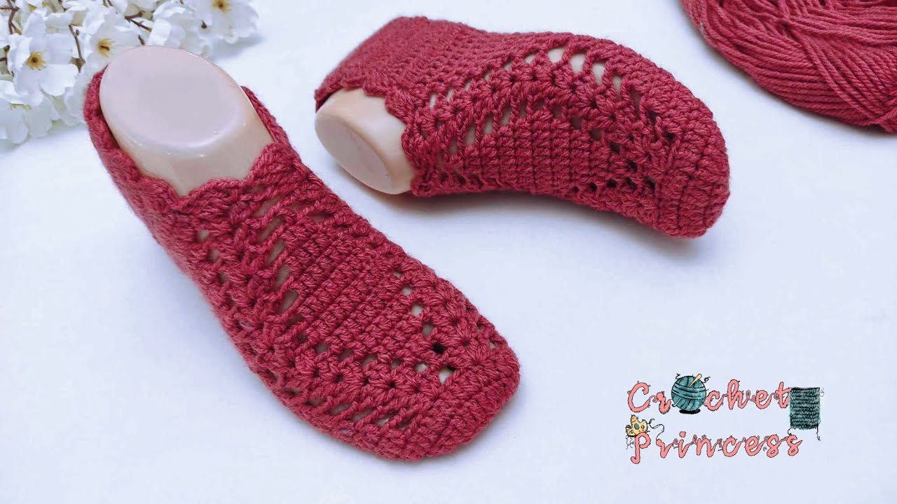 طريقة عمل سليبر كروشيه سهل وسريع (لكلوك ، حذاء) Crochet slippers
