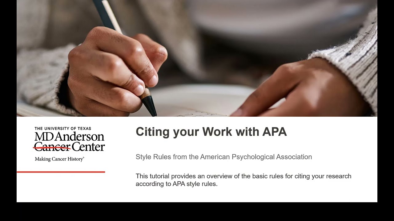Citing Your Work with APA