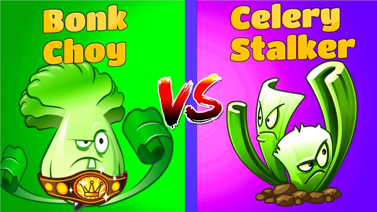 BONK CHOY vs CELERY STALKER Plants vs Zombies 2 Free Plants