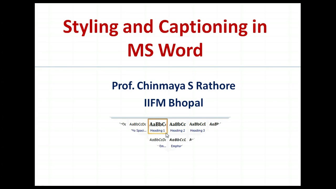 Styling Text  in MS Word