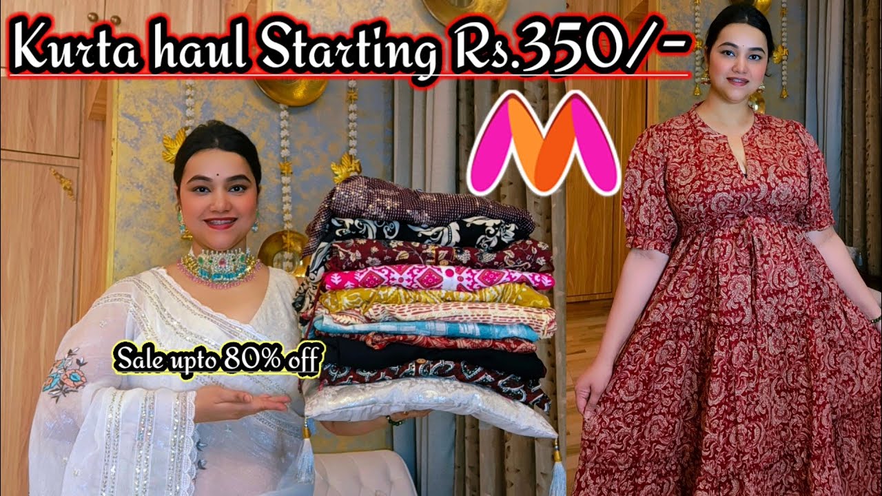 Huge Myntra Sale upto 80% off Affordable starting Rs 350/-  kurta haul @poojachoyal7135 