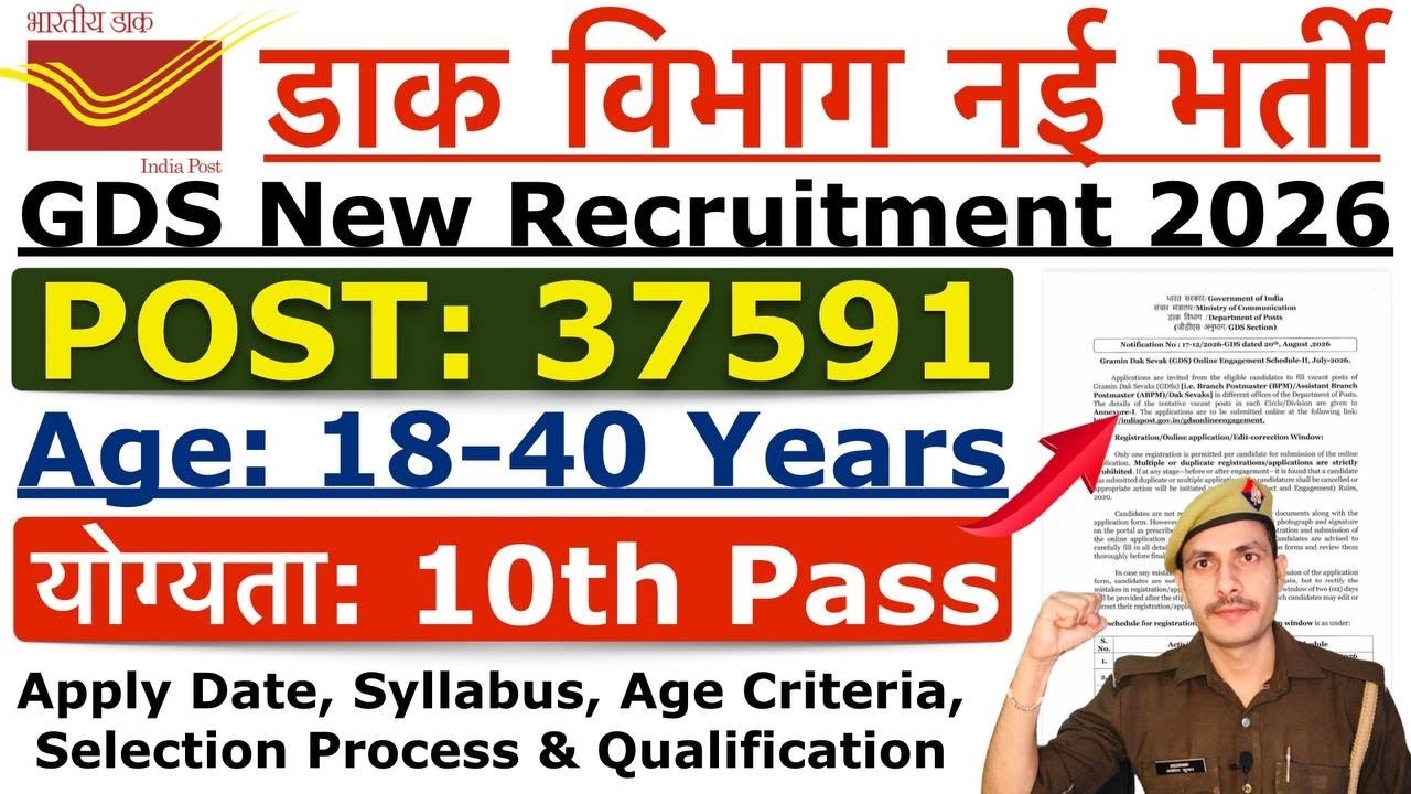 India Post GDS Recruitment 2026 | Post Office Recruitment 2026 | India Post GDS New Vacancy 2026