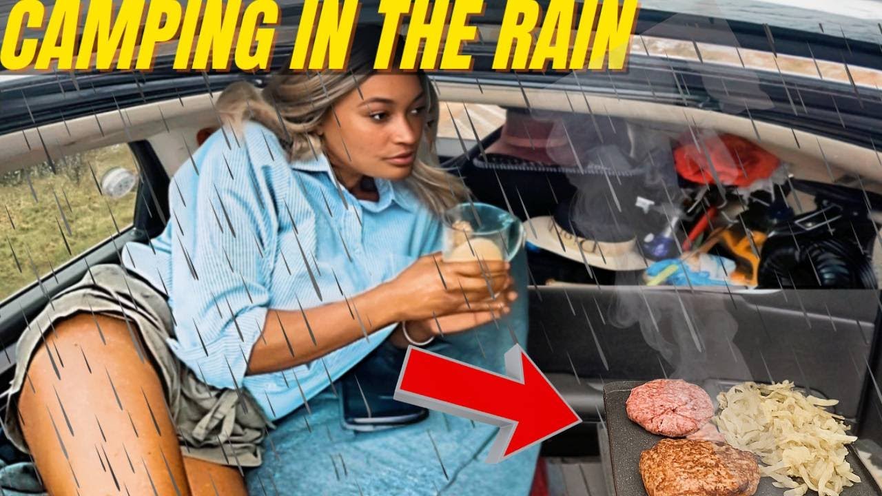 Luxury Cadillac Camping in the Rain | Cozy Cooking Adventure