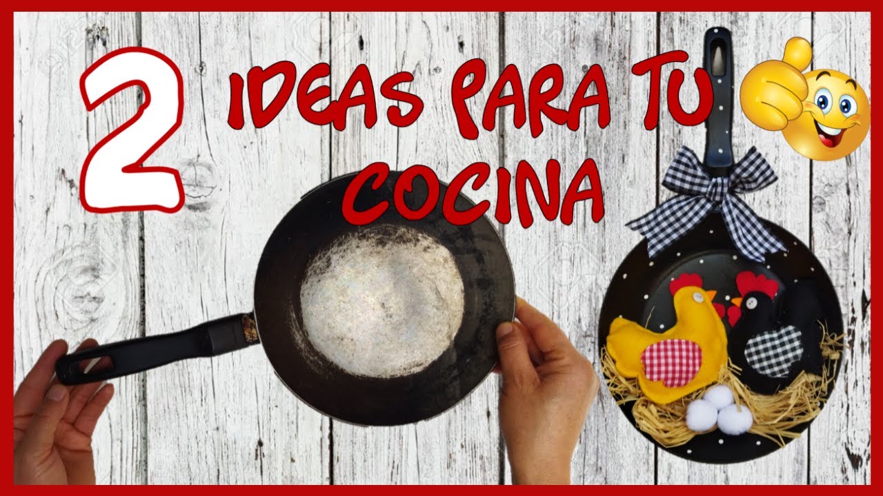 2 IDEAS PARA TU COCINA REUTILIZANDO SARTÉN VIEJA Y CARTÓN - Crafts for the kitchen with frying pan