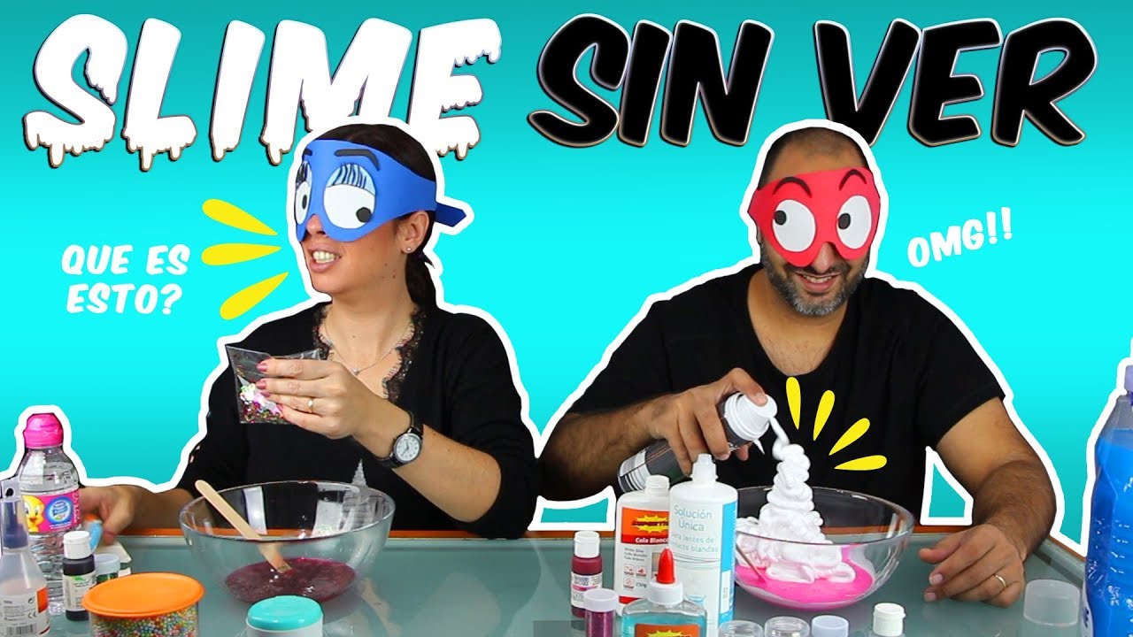 SLIME SIN VER CHALLENGE!!! MAKING SLIME BLINDFOLDED!! Momentos Divertidos