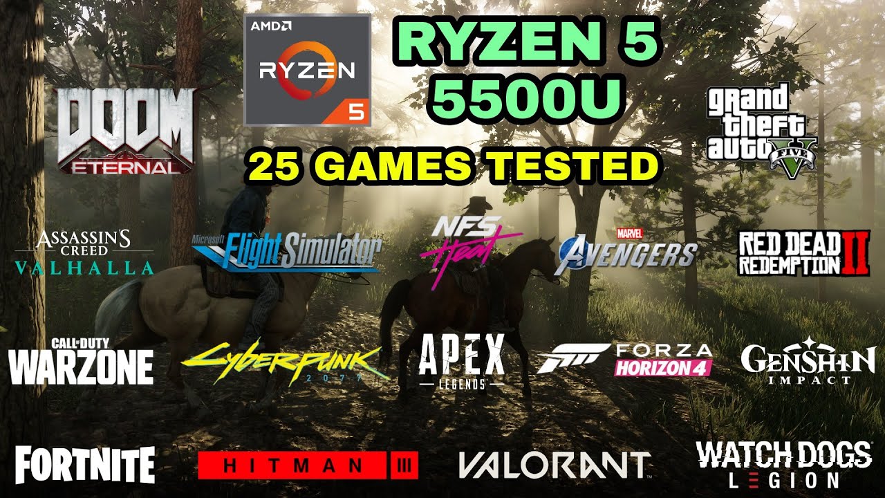 Ryzen 5 5500U Vega 7 Test in 25 Games in 2021 | HP 15S-EQ2040AU