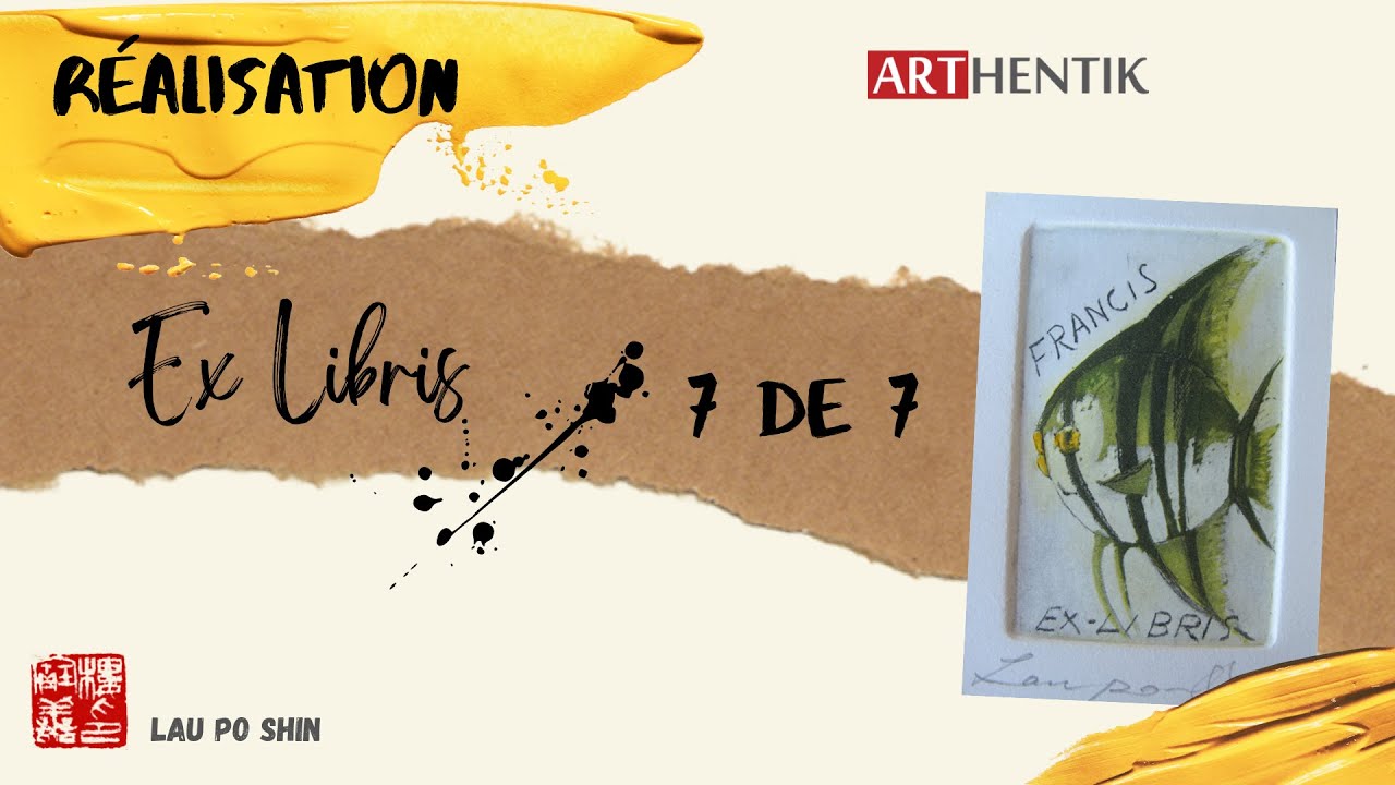 Ex Libris: Réalisation - Partie 7 Gravure Lignes Finales/Lettres - Lau Po Shin (樓寶善, 楼宝善) - (7 de 7)