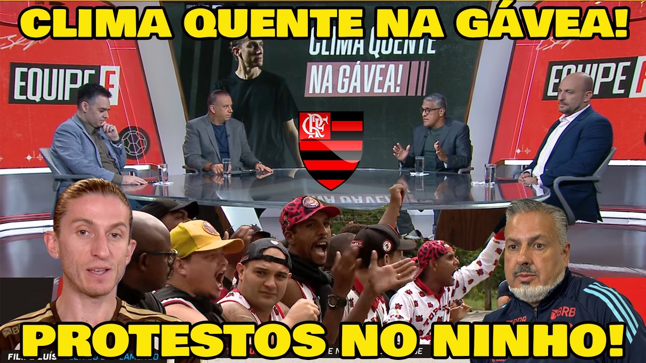 TORCIDA DO FLAMENGO PROTESTAM NO NINHO CRITICAM DIRETORIA E FILIPE LUÍS!