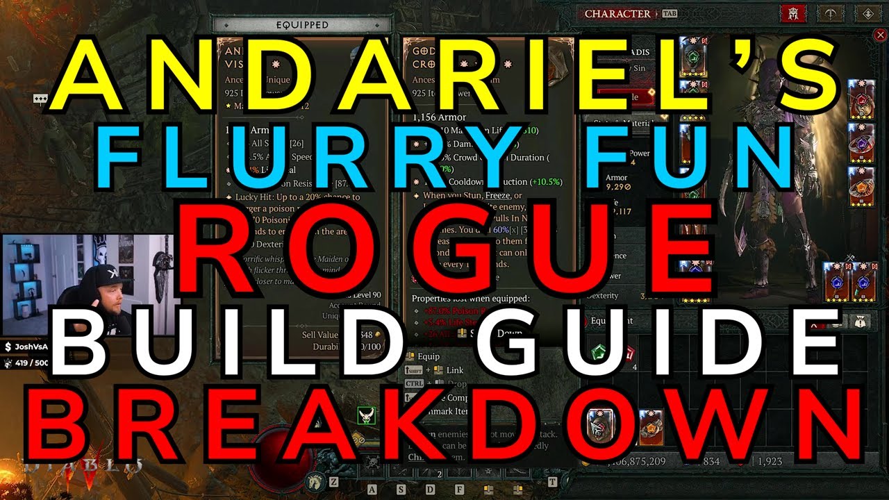 ANDARIEL'S FLURRY FUN ROGUE Build Guide Season 4 Diablo 4