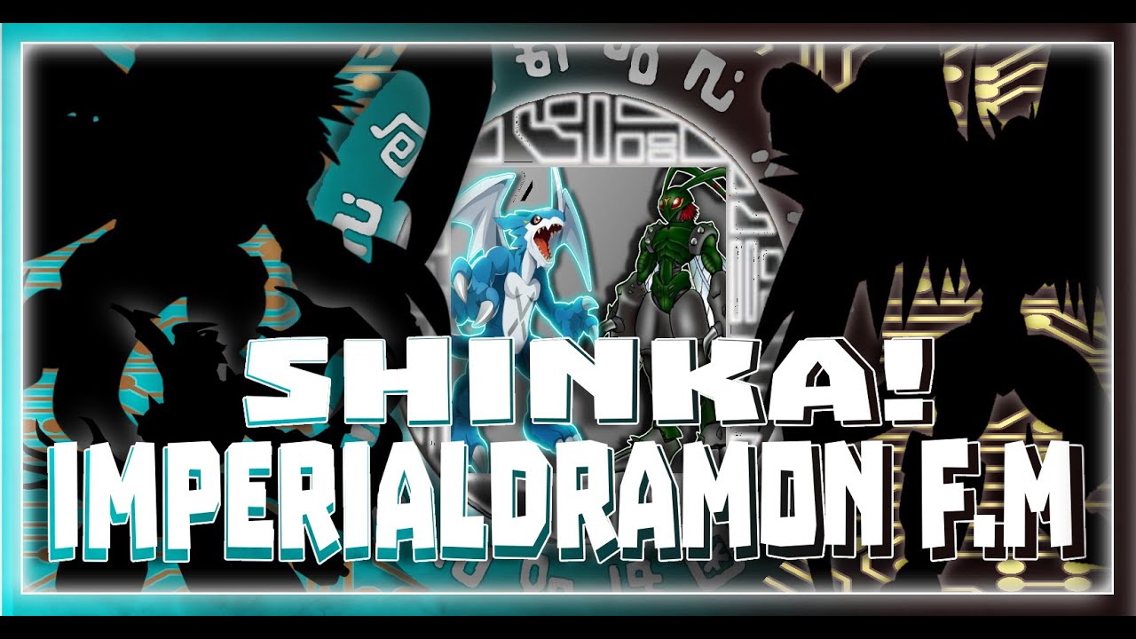 Digimon XV-mon and Stingmon Jogress Shinka! Imperialdramon F.M. line Digivolution