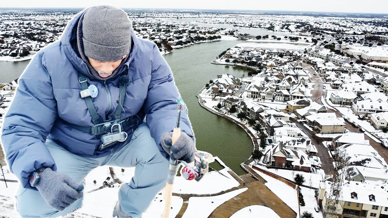 ICE FISHING during the 2025 HOUSTON, TEXAS SNOWSTORM